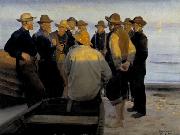 Fishermen by the Sea on a Summer's Evening Michael Ancher